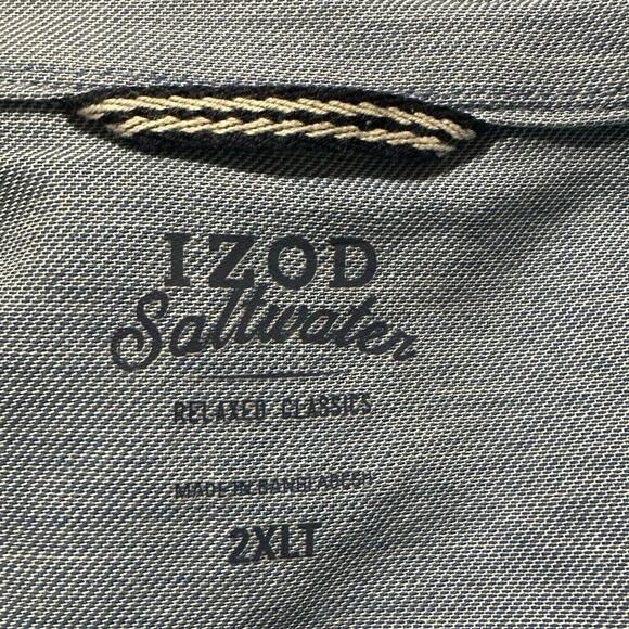 NWT Izod Seaport Aqua Sky Poplin Button Down 2XL - Picture 3 of 8